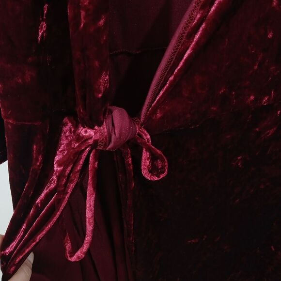 Velvet Tie Front Long Sleeve Longline Cardigan 1XL - Picture 7 of 9